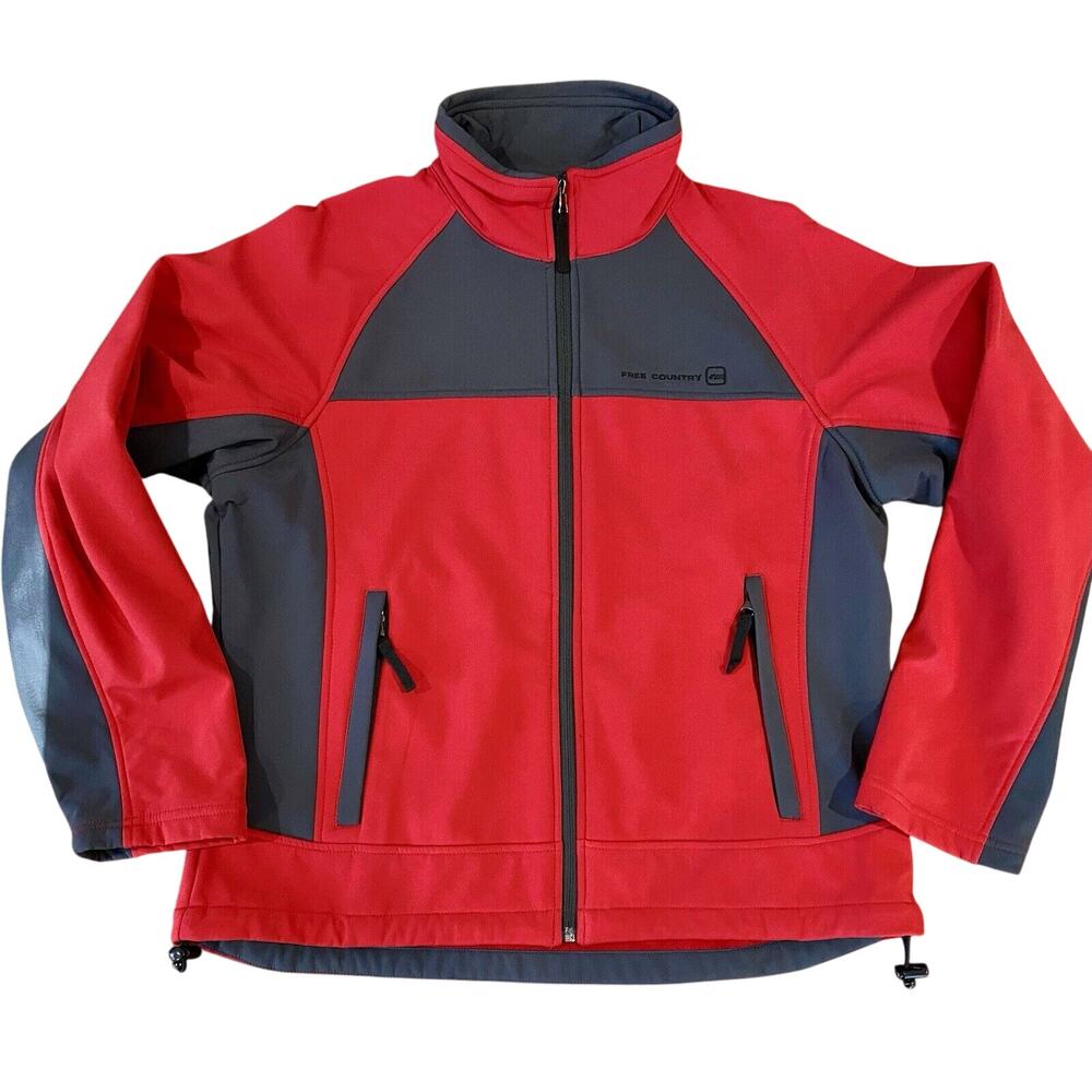Free Country Red and Grey Softshell Jacket Size Large